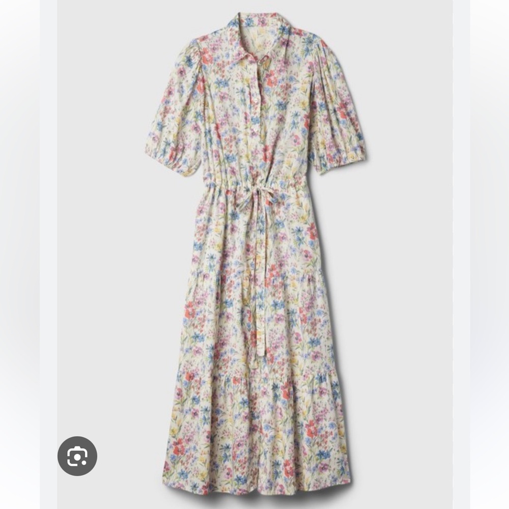 Puff sleeve midi dress